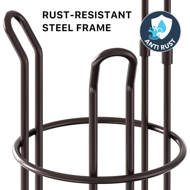 Alt view image 5 of 7 - Bathroom Toilet Paper Storage Holder Stand Shelf, Bronze 4 Paper Rolls, 7.25" x 7.25" x 23.5", Wired