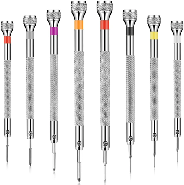 Main image of 8 Pieces Precision Jewelers Screwdriver Set, Micro Watch Repair 0.6-1.8 mm Flathead, Phillips Screwdriver Set for Watch, Eyeglasses, Jewelry Work, Electronics Repair