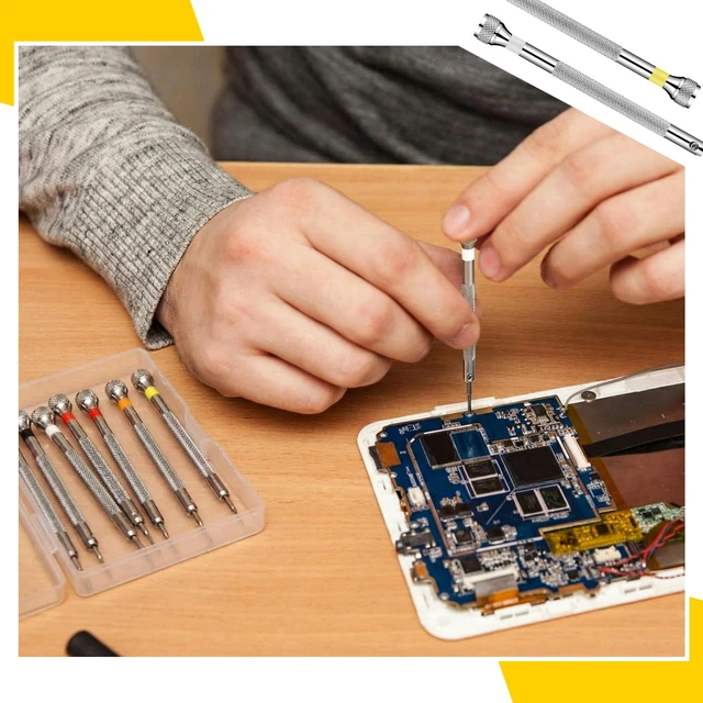 Alt view image 6 of 7 - 8 Pieces Precision Jewelers Screwdriver Set, Micro Watch Repair 0.6-1.8 mm Flathead, Phillips Screwdriver Set for Watch, Eyeglasses, Jewelry Work, Electronics Repair