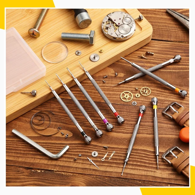 Alt view image 7 of 7 - 8 Pieces Precision Jewelers Screwdriver Set, Micro Watch Repair 0.6-1.8 mm Flathead, Phillips Screwdriver Set for Watch, Eyeglasses, Jewelry Work, Electronics Repair