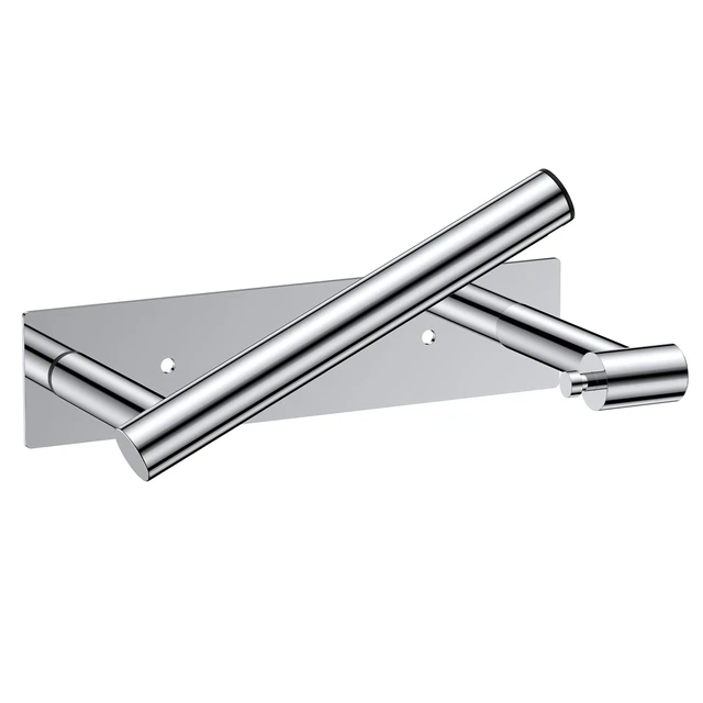 Main image of Commercial Toilet Paper Holder Wall Mount Bathroom Tissue Holder Chrome | Adhesive or Screw | SUS304 Stainless Steel Rustproof | Pivoting Tissue Roll Holder | Square Base
