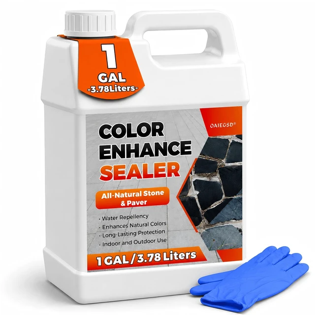 Main image of Wet Look Stone Sealer, 1 Gallon, Concrete Sealer & Stone Color Enhancer Deepens Natural Stone Color While Adding a Rich Wet-Look Gloss to Pavers, Concrete, Brick & Masonry