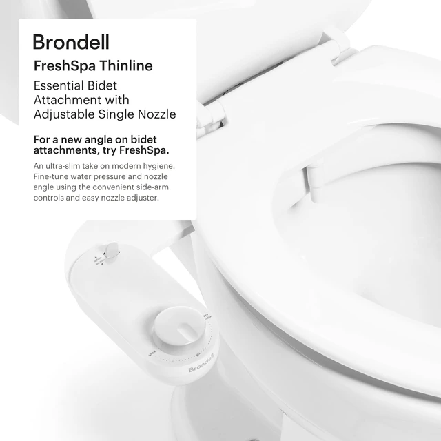 Alt view image 3 of 7 - Fresh Spa Adjustable, Bidet Attachment FSA-15 for Toilet Seats with Adjustable Single Nozzle, Side Arm Control, Thin Profile, White (Ambient Temperature)