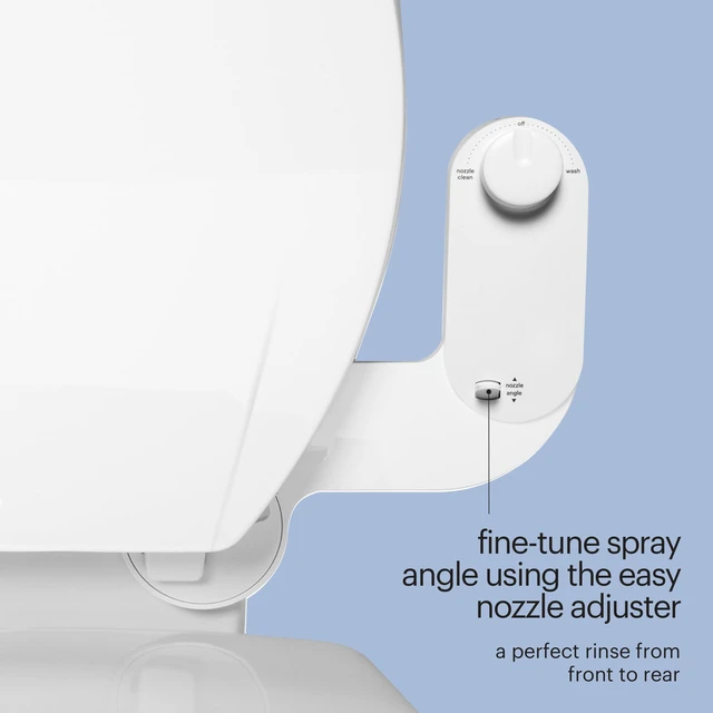 Alt view image 4 of 7 - Fresh Spa Adjustable, Bidet Attachment FSA-15 for Toilet Seats with Adjustable Single Nozzle, Side Arm Control, Thin Profile, White (Ambient Temperature)