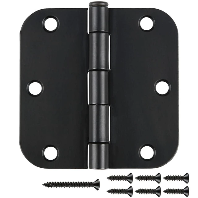 Main image of 30 Pack Matte Black Door Hinges 3 1/2 Interior with 5/8" Radius Corners Interior Black Door Hinges 3.5 Inch No-Squeak Iron Residential Hardware for Garage, Shed, and Basement Doors