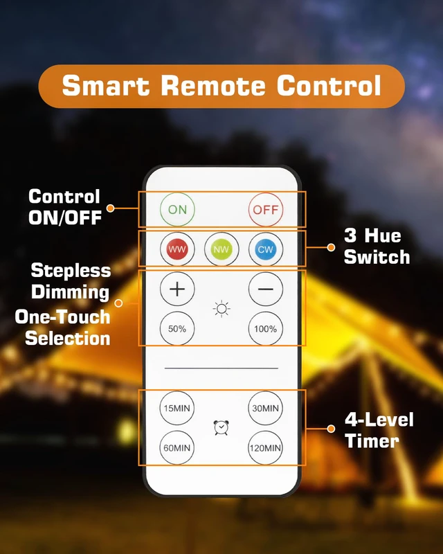 Alt view image 6 of 7 - CordlessGlow 15W A19 Rechargeable Light Bulbs with Remote, 3 Color Temperatures + Dimmable Battery Powered Light Bulbs,up to 24 Hours