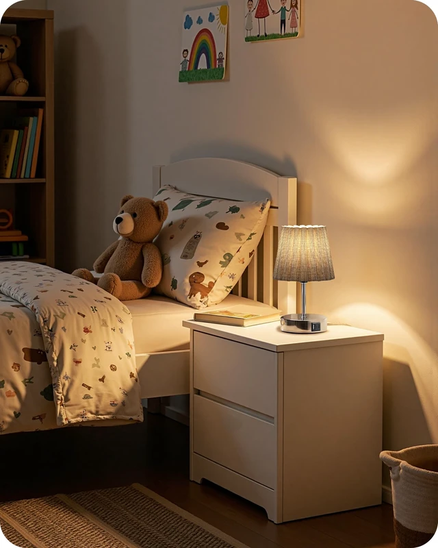 Alt view image 7 of 7 - Small Bedside Table Lamp, Touch Dimmable Table Lamp with USB Ports, Nightstand Lamp with a Stepless Dimming LED Bulb, E26 Base, for Bedroom, Study, Desk, Glossy Gray and Gray PSH16TL05