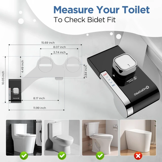 Alt view image 5 of 6 - Bidet with Single Finger Water Pressure Control, Self Cleaning Hygienic Dual Nozzle (Feminine/Rear Wash), Non-Electric Bidet Attachment for Toilet Seat, Easy DIY Install <5 Min -Black