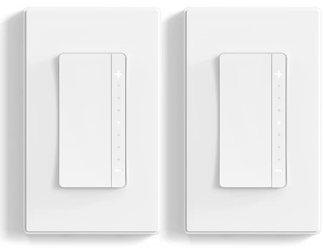 Main image of LEDPro Multi-Location Dimmer, EDM25BM Master Dimmer Light Switch for LED, Single Pole/3 Way, 2 Pack, Matte White