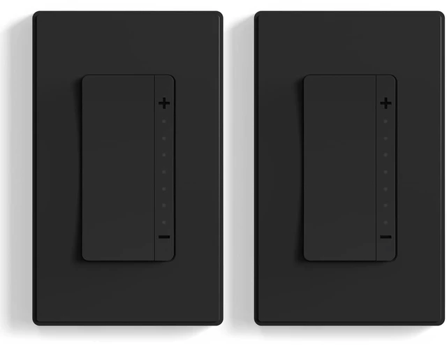 Main image of LEDPro Multi-Location Dimmer, EDM25BM Master Dimmer Light Switch for LED, Single Pole/3 Way, 2 Pack, Matte Black