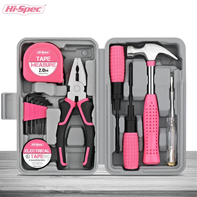 Alt view image 7 of 7 - Mini Tool Kit for College Dorm, Home and Office DIY, Pink 13pc, everyday fixes made easier, organized portable storage, beginner-friendly selection, apartment and office tasks, tidy