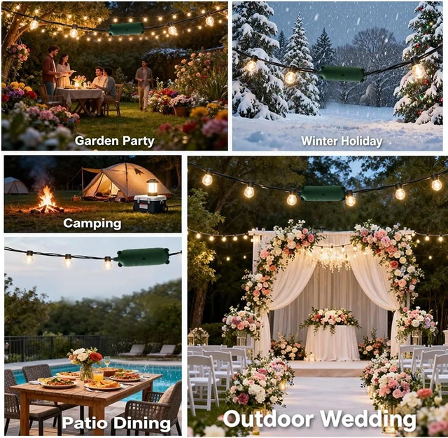 Alt view image 4 of 7 - 6 Pack Green Outdoor Extension Cord Cover, Waterproof Plug Protector IP44 Weather Resistant, Cord Connection Protection, Fits Outdoor Plugs, Perfect for Christmas Lights and Decorations