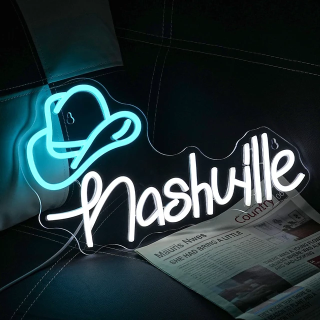 Alt view image 2 of 7 - Cowboy Hat Neon Sign Nashville Sign Home of Country Neon Signs for Wall Decor Western Cowgirl Music City LED Lights Sign for Bedroom Party Hotel Bar Pub Wall Art Decoration(15.6'' * 9.4'')