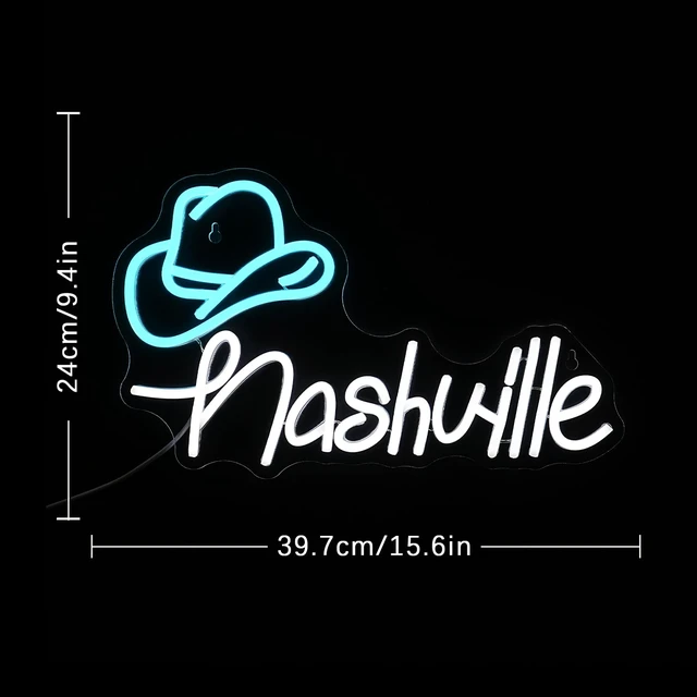 Alt view image 3 of 7 - Cowboy Hat Neon Sign Nashville Sign Home of Country Neon Signs for Wall Decor Western Cowgirl Music City LED Lights Sign for Bedroom Party Hotel Bar Pub Wall Art Decoration(15.6'' * 9.4'')