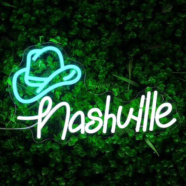 Alt view image 5 of 7 - Cowboy Hat Neon Sign Nashville Sign Home of Country Neon Signs for Wall Decor Western Cowgirl Music City LED Lights Sign for Bedroom Party Hotel Bar Pub Wall Art Decoration(15.6'' * 9.4'')