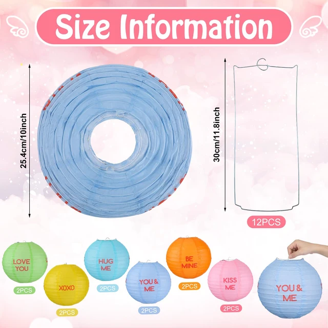 Alt view image 3 of 7 - 12 Pcs Pastel Paper Lanterns 10" Lovely Fresh Color Hanging Lanterns for Classroom Birthday Wedding Ceiling, Back to School Party, Assorted Pastel Colors Set, Round Paper Decor