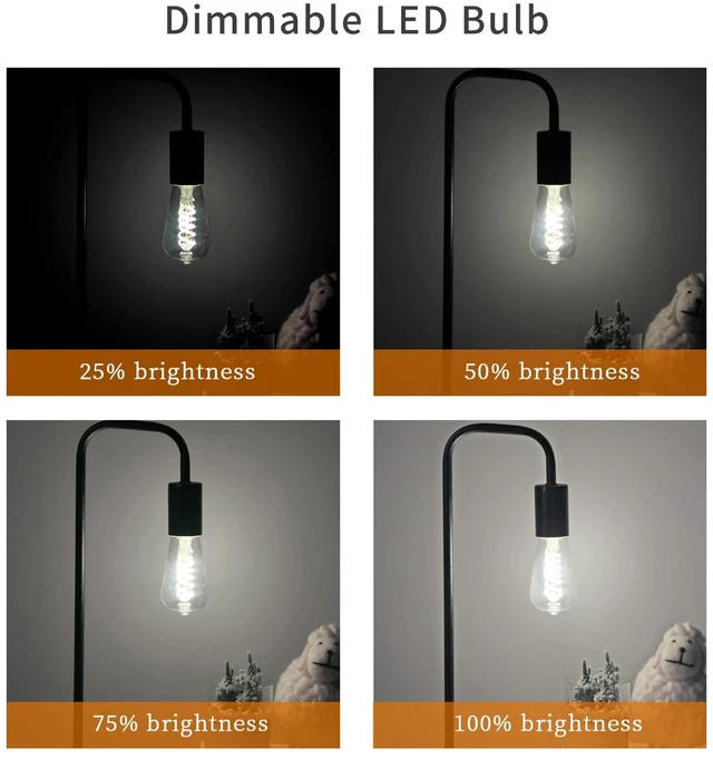 Alt view image 3 of 7 - 12 PCS ST58 Dimmable Spiral Vintage E26 LED Bulb 60 Watt LED Edison Bulbs Antique Decorative Filament Light Bulbs, 6W Equivalent 60 Watt, Daylight 5000K, 600 Lumens, E26 Base, Clear Plastic