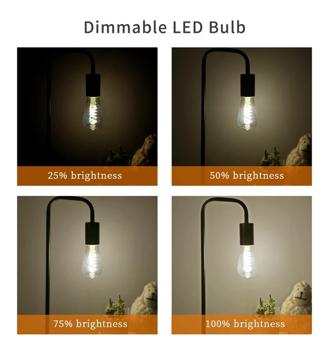 Alt view image 3 of 7 - 12 PCS ST58 Dimmable Spiral Vintage E26 LED Bulb 60 Watt LED Edison Bulbs Antique decorative Filament Light Bulbs, 6W Equivalent 60 Watt, Natural 4000K, 600 Lumen, E26 Base, Clear Plastic
