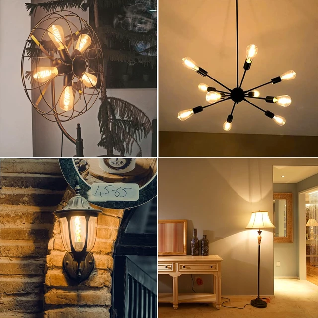 Alt view image 7 of 7 - 12 PCS ST58 Dimmable Spiral Vintage E26 LED Bulb 60 Watt LED Edison Bulbs Antique decorative Filament Light Bulbs, 6W Equivalent 60 Watt, Warm 2700K, 600 Lumen, E26 Base, Clear Plastic