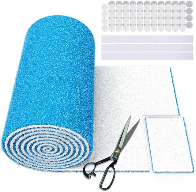 Main image of Air Vent Filters, 20" x 120" Cut to Size Air Filter Material (80+ Filters), MERV 8 Triple Vent Filter Kit for Home Floor, Grilles, Ceiling, HVAC Furnace Vents, With 48PCs Adhesive Hook Tape