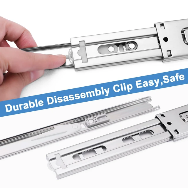 Alt view image 3 of 7 - 22 inch Drawer Slides 4 Pairs (8pcs) Soft Self Close Full Extension Ball Bearing Drawer Rails Side Mount Metal Dresser Runners for File Cabinet Trash Can Kitchen Wardrobe Glides 22" 100 LB Capacity