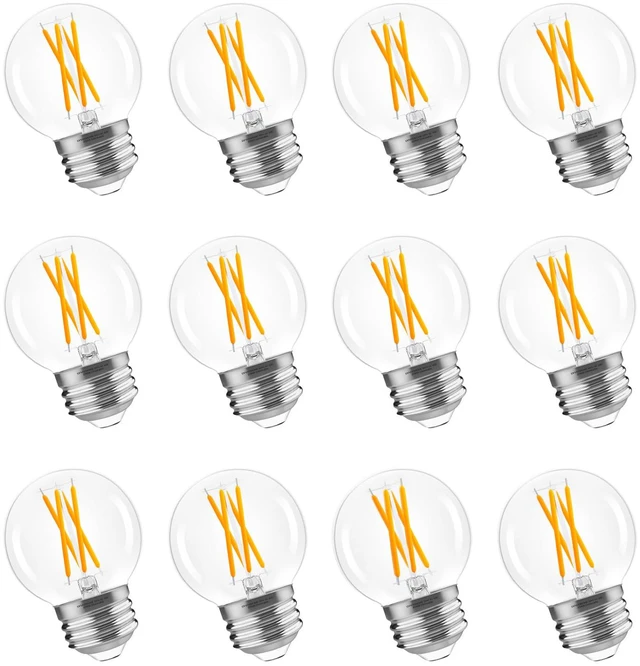 Main image of E26 G16.5 Globe LED Edison Bulb, 60W Equivalent, 2700K Warm White Round Globe Bulbs, 6W 600LM, 90+ CRI, Chandeliers, Ceiling Fan, Vanity & Pendant Lights, Dimmable, 12 Pack
