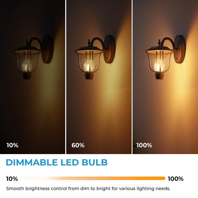 Alt view image 4 of 7 - E26 G16.5 Globe LED Edison Bulb, 60W Equivalent, 2700K Warm White Round Globe Bulbs, 6W 600LM, 90+ CRI, Chandeliers, Ceiling Fan, Vanity & Pendant Lights, Dimmable, 12 Pack