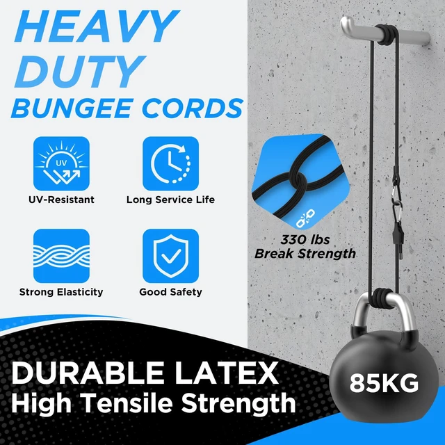 Alt view image 5 of 7 - 48 Inch Adjustable Bungee Cords with Carabiner Hooks 4 Pack Heavy Duty Outdoor Super Elastic Bungee Straps Easily Adjust from 8" to 53" for Cargo, Bike, Luggage, Carts, Truck
