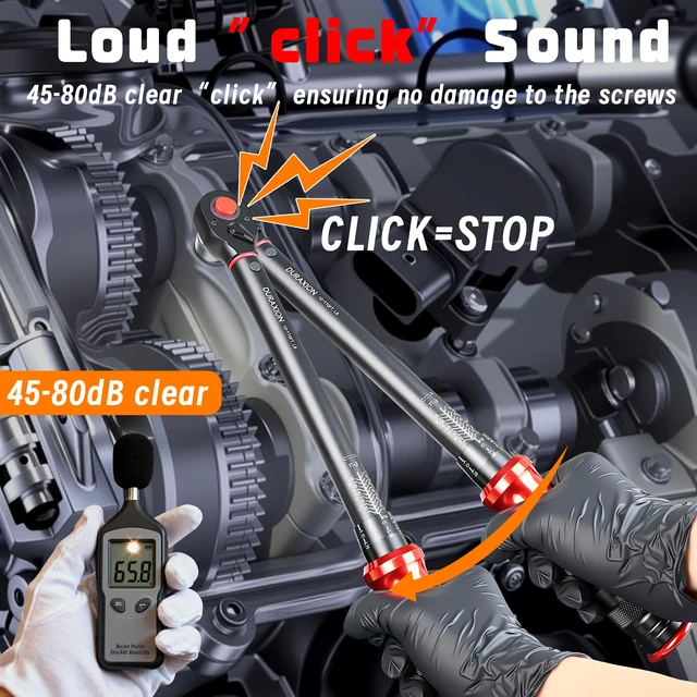 Alt view image 4 of 7 - 3/8-Inch Drive Torque Wrench 10-110ft.lb/13.56-149.14Nm ±3% Precision Dual Direction Torque Wrenches with 72-Tooth Dual Range Scales with Ft.Lbs and N.m