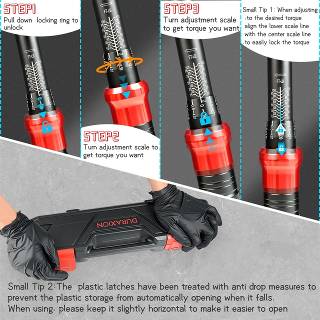 Alt view image 6 of 7 - 3/8-Inch Drive Torque Wrench 10-110ft.lb/13.56-149.14Nm ±3% Precision Dual Direction Torque Wrenches with 72-Tooth Dual Range Scales with Ft.Lbs and N.m