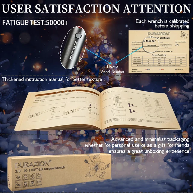 Alt view image 5 of 7 - 3/8-Inch Drive Torque Wrench 10-110ft.lb/13.56-149.14Nm ±3% Precision Dual Direction Torque Wrenches with 72-Tooth Dual Range Scales with Ft.Lbs and N.m