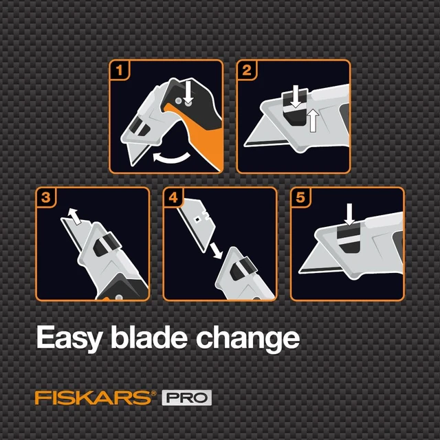 Alt view image 7 of 7 - Pro Folding Utility Knife, Dual-Lock, 4.5" Folded Size Ergonomic Box Cutter Tool, Long-Lasting CarbonMax Razor Blade, Flip-Open Design, Dual-Locking System for Safety