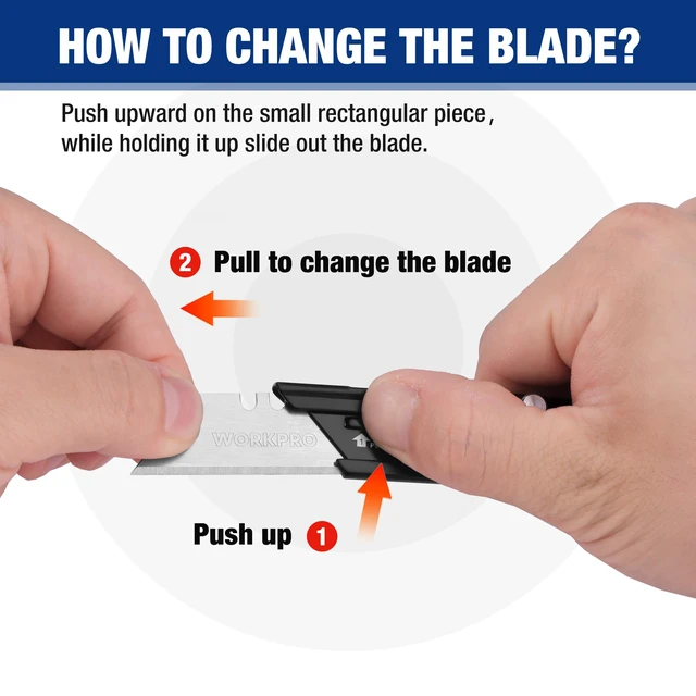 Alt view image 4 of 7 - 2PCS EDC Folding Utility Knife, Mini Box Cutter with Quick Open Axis Lock, Quick Change Blade Razor Knife, Foldable Small Pocket Knife with Belt Clip, 2 Packs with 10 Extra Blades