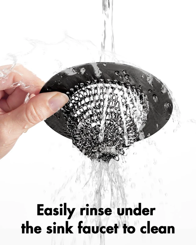 Alt view image 6 of 7 - Reversible Kitchen Sink Drain Strainer, Anti-Clog Flat Edge, Black Fast Drainage, Easy Flip Cleaning, Anti-Slip Fit, Scratch Resistant, Fade Proof, Anti-Rust, Patented Chain Mesh sink strainer