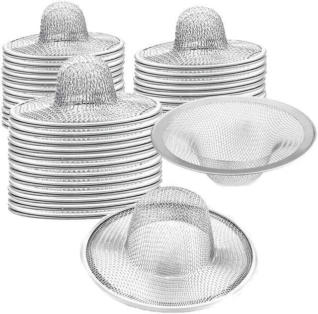 Main image of 50 pcs Heavy Duty Stainless Steel Slop Basket Filter Trap, 2.75" Top / 1" Mesh Metal Sink Strainer,Perfect for Kitchen Sink/Bathroom Bathtub Wash Basin Floor Drain Balcony Drain Hole