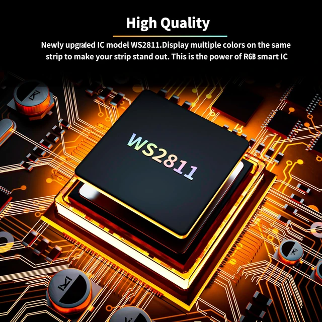 Alt view image 4 of 7 - RGB Smart IC COB LED Strip Light IP65 Waterproof Addressable 24ft/7.5m,720LEDs/m UL-Listed 24V Chasing Color Strip Light Color Changing Flexible Tape Light(Without Controller&Adapter)