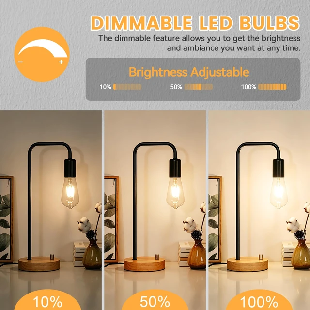 Alt view image 3 of 7 - 20-Pack Dimmable Led Light Bulbs 60W Equivalent, Vintage Edison Light Bulbs, 2700K Warm White ST58 7W LED Bulb Super Bright 850LM, 90+CRI, Clear Glass Antique Decorative Filament Bulbs