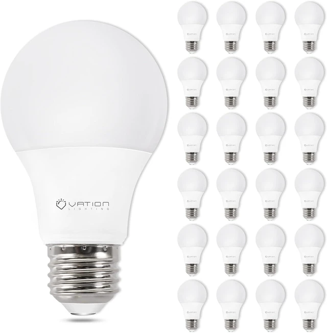 Main image of 24 Pack A19 LED Light Bulb, 40W Light Bulbs, Neutral White 4000K, Non-Dim Efficient 5 Watt, 450 Lumens, E26 Medium Base, ETL/UL Listed, Energy Efficient for Bedroom Home Office