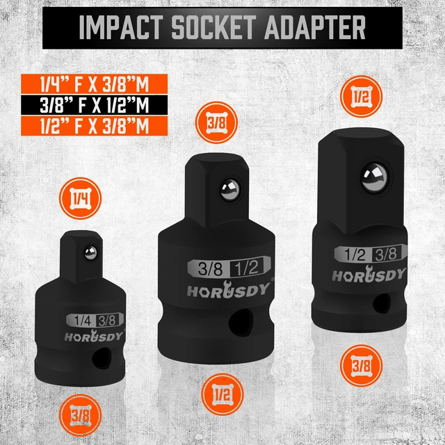 Alt view image 3 of 7 - 12Pcs Socket Extension Set, 1/4", 3/8" and 1/2" Impact Drive Socket Extension, Socket Adapters, Drive Tool Accessory, CR-V Steel