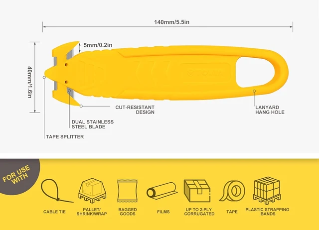 Alt view image 3 of 7 - 20 Pcs Safety Box Cutters, Package Opener - Mix color Stainless Steel Concealed Blade Safety Knife for Cartons, Cardboard, Wrap, Straps, Film
