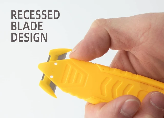 Alt view image 6 of 7 - 20 Pcs Safety Box Cutters, Package Opener - Mix color Stainless Steel Concealed Blade Safety Knife for Cartons, Cardboard, Wrap, Straps, Film