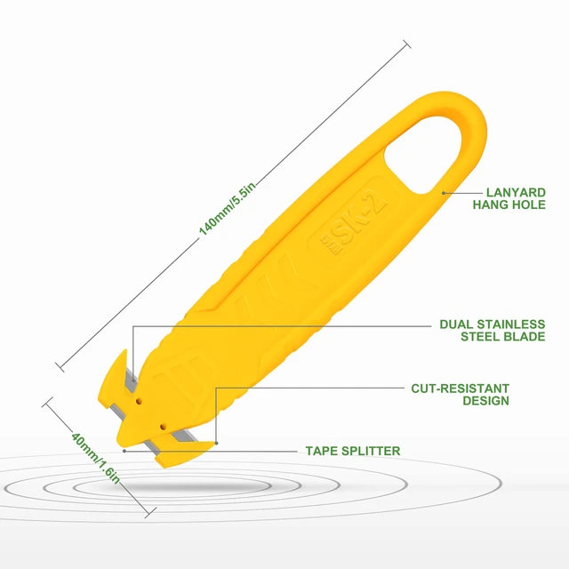 Alt view image 3 of 6 - Safety Box Cutter, 20pcs Concealed Blade Safety Knife Safety Cutter Package Opener Tool with Tape Splitter for Cartons, Cardboard, Wrap, Straps, Film