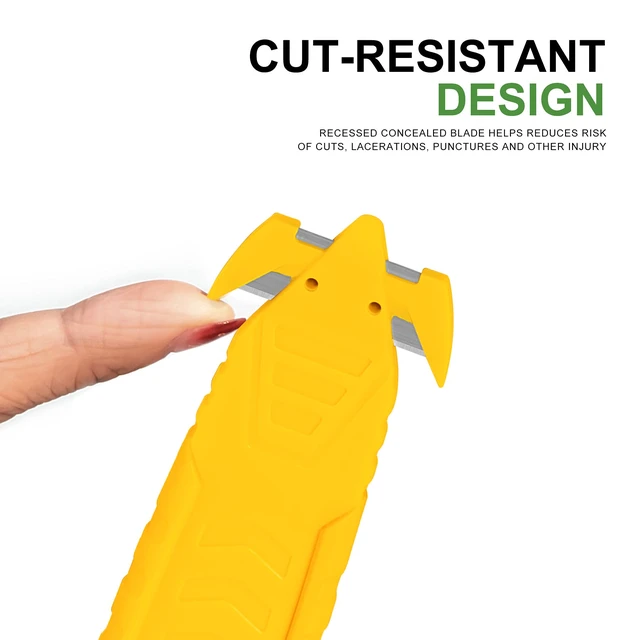 Alt view image 4 of 6 - Safety Box Cutter, 20pcs Concealed Blade Safety Knife Safety Cutter Package Opener Tool with Tape Splitter for Cartons, Cardboard, Wrap, Straps, Film