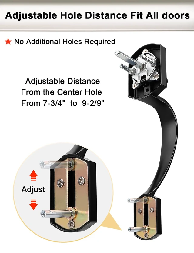 Alt view image 5 of 7 - Black Front Door Handle and Deadbolt Set, Front Door Lock Set 250,000 Cycles Durability, Front Door Handle with Reversible Handle, No Extra Drilling, Entry Hardware for Front & Back Door