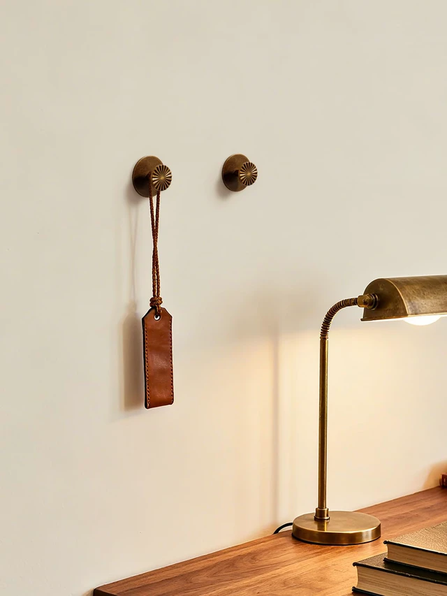 Alt view image 5 of 7 - 4 Pack Adhesive Coat Hooks for Bathrooms Antique Brass Wall Robe Towel Hooks for Hanging Kitchen Decorative Heavy Duty Zinc Alloy
