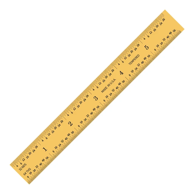 Main image of 6"/150mm TiN Coated Metal Ruler, Rigid, English & Metric MADE IN USA, Fully Hardened Steel, Titanium Nitride Coating, Etched, Extreme Scratch Resistant, Durable, inch & mm Graduation