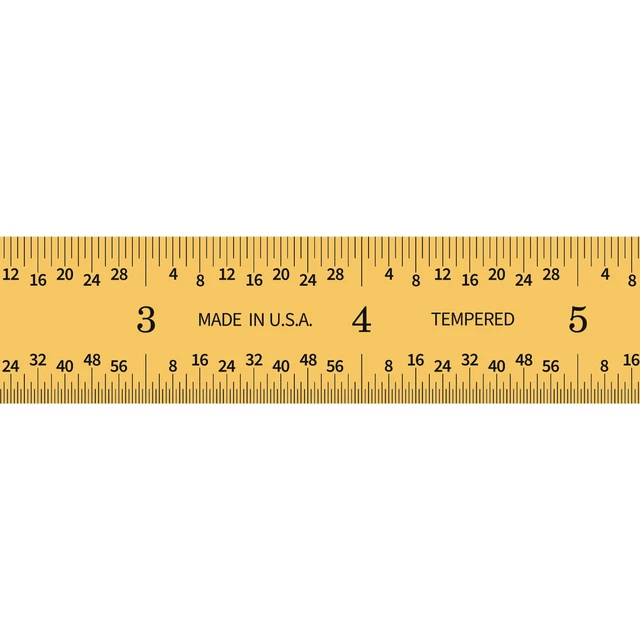 Alt view image 3 of 7 - 6"/150mm TiN Coated Metal Ruler, Rigid, English & Metric MADE IN USA, Fully Hardened Steel, Titanium Nitride Coating, Etched, Extreme Scratch Resistant, Durable, inch & mm Graduation