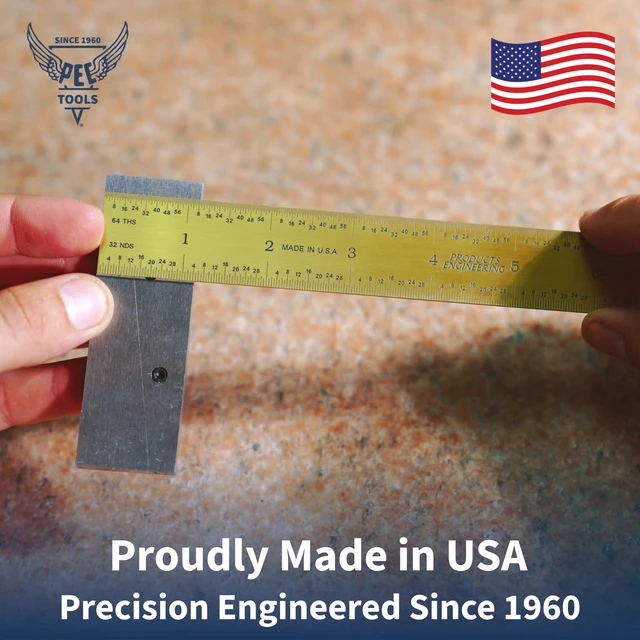 Alt view image 5 of 7 - 6"/150mm TiN Coated Metal Ruler, Rigid, English & Metric MADE IN USA, Fully Hardened Steel, Titanium Nitride Coating, Etched, Extreme Scratch Resistant, Durable, inch & mm Graduation