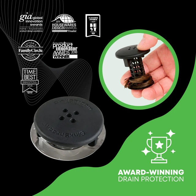Alt view image 4 of 7 - Hair Catcher, Matte Black Bathroom Sink Drain Protector, Hair Snare - Comes with 4 DrainShroom Toss Disposable Drain Snakes