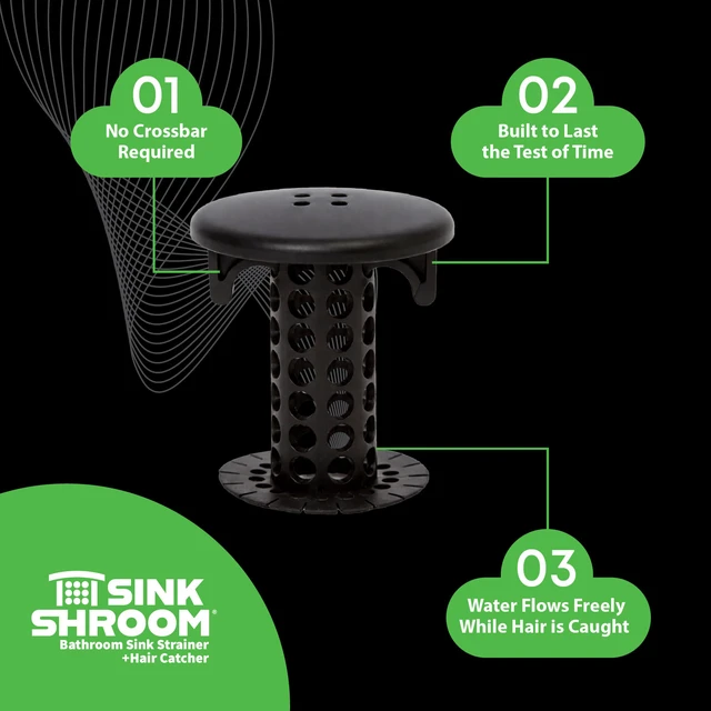 Alt view image 5 of 7 - Hair Catcher, Matte Black Bathroom Sink Drain Protector, Hair Snare - Comes with 4 DrainShroom Toss Disposable Drain Snakes
